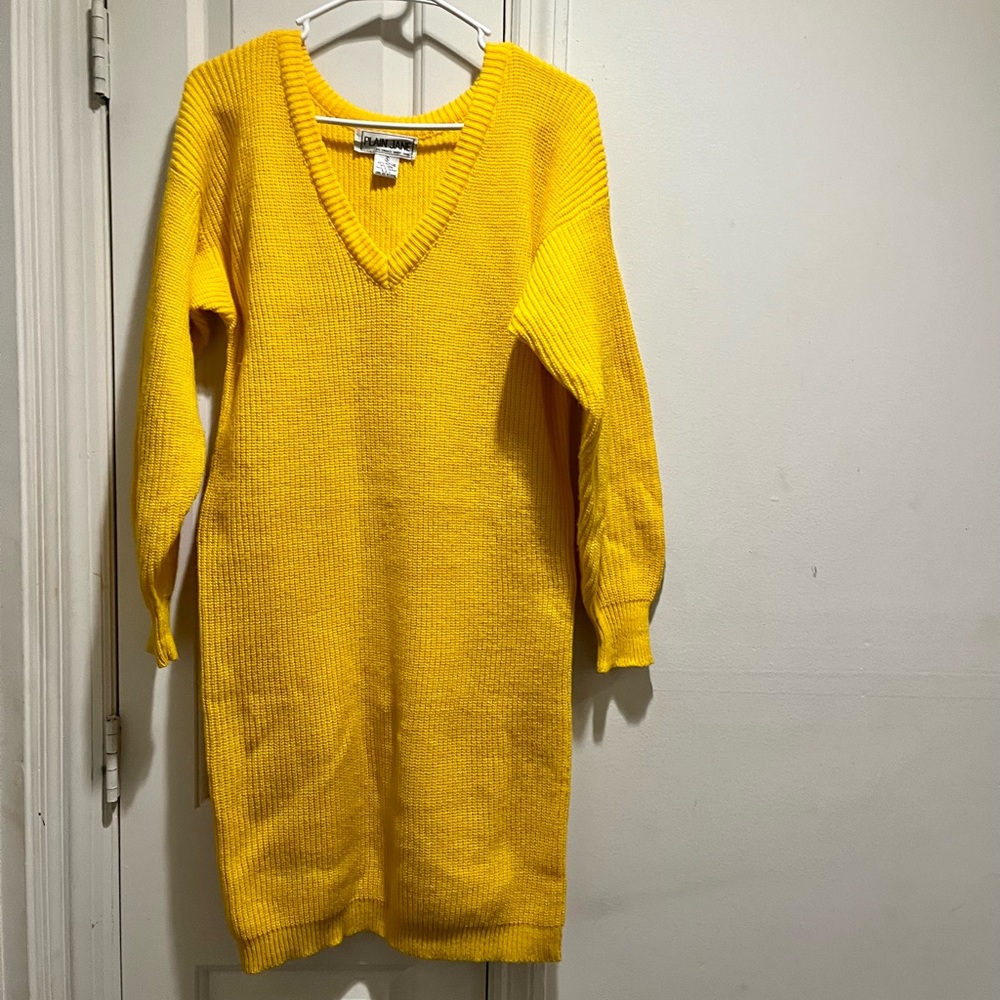 Plain Jane by Sweet Baby Jane vintage 1980 long sleeve crochet dress